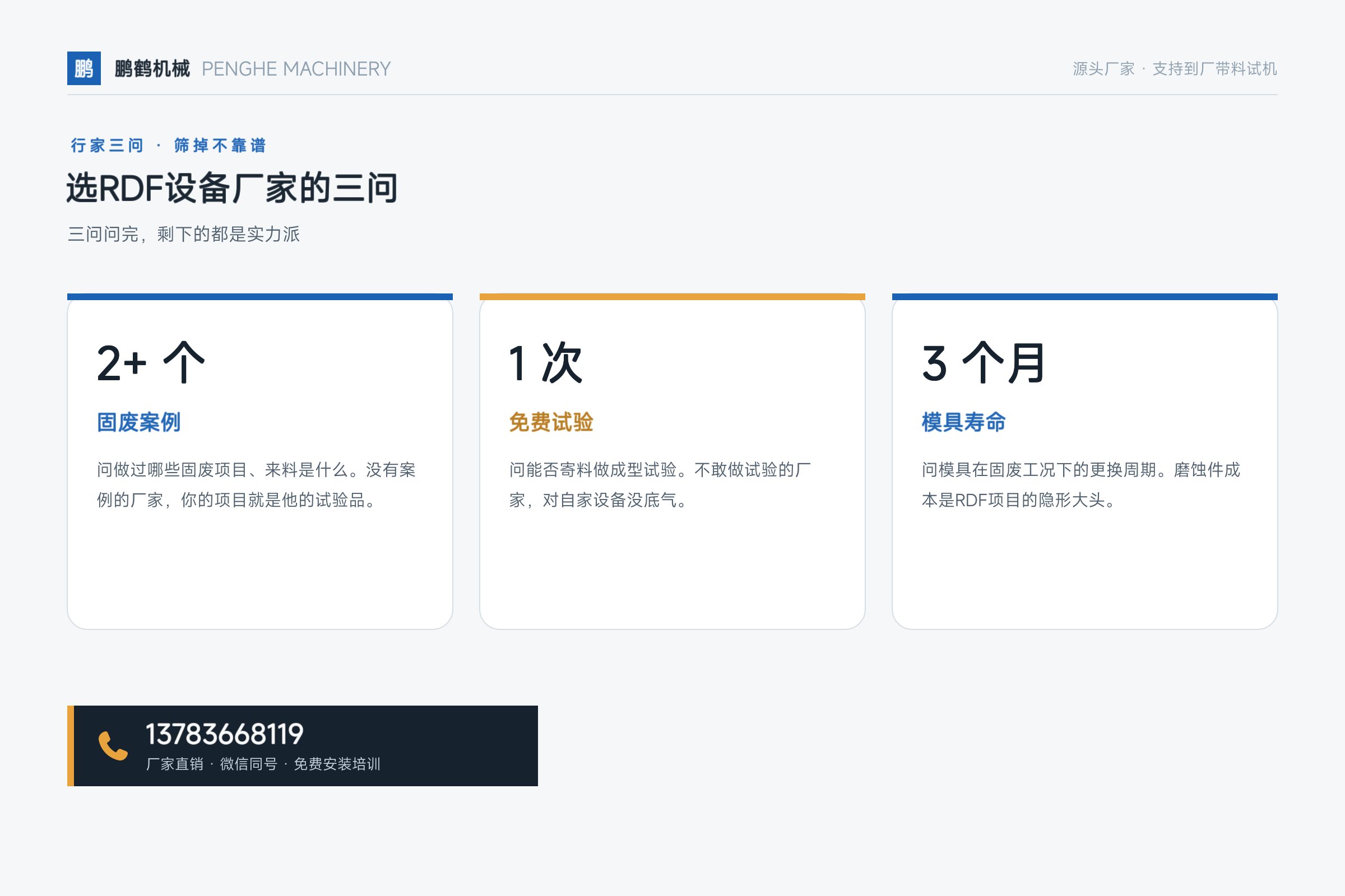 RDF燃料成型机——选RDF设备厂家的三问