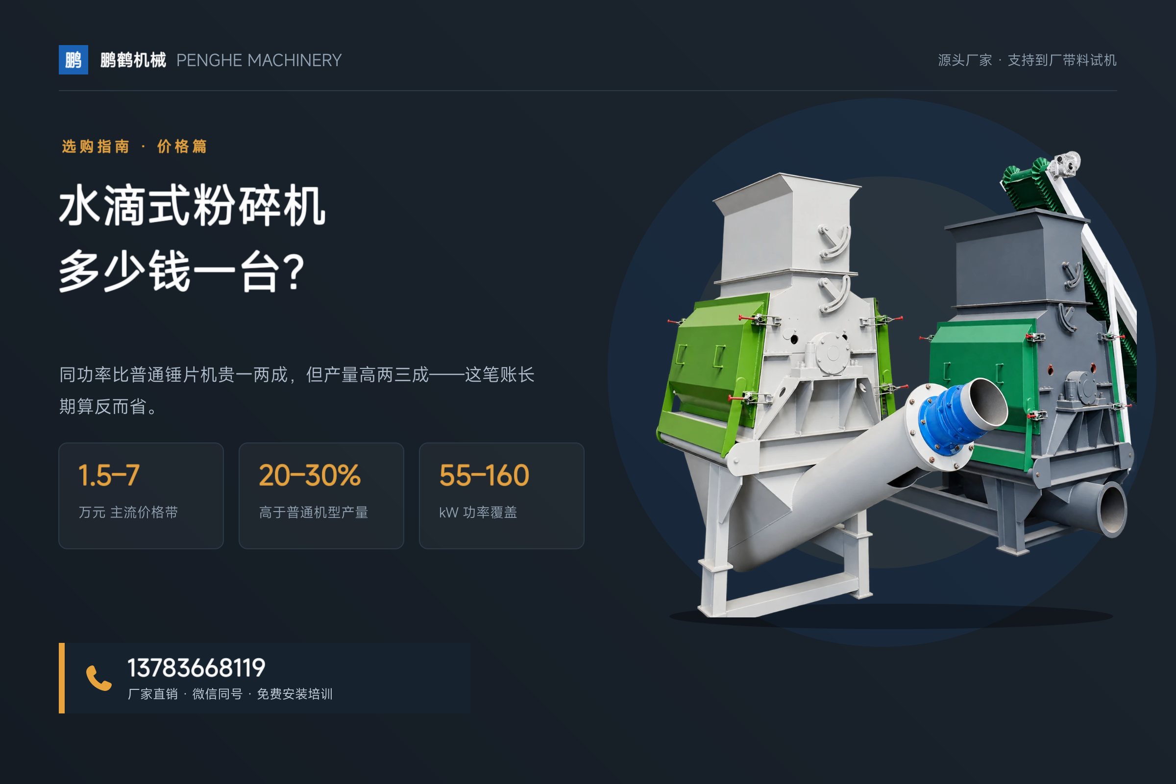 水滴式粉碎机多少钱一台?功率与价格对照(2026)