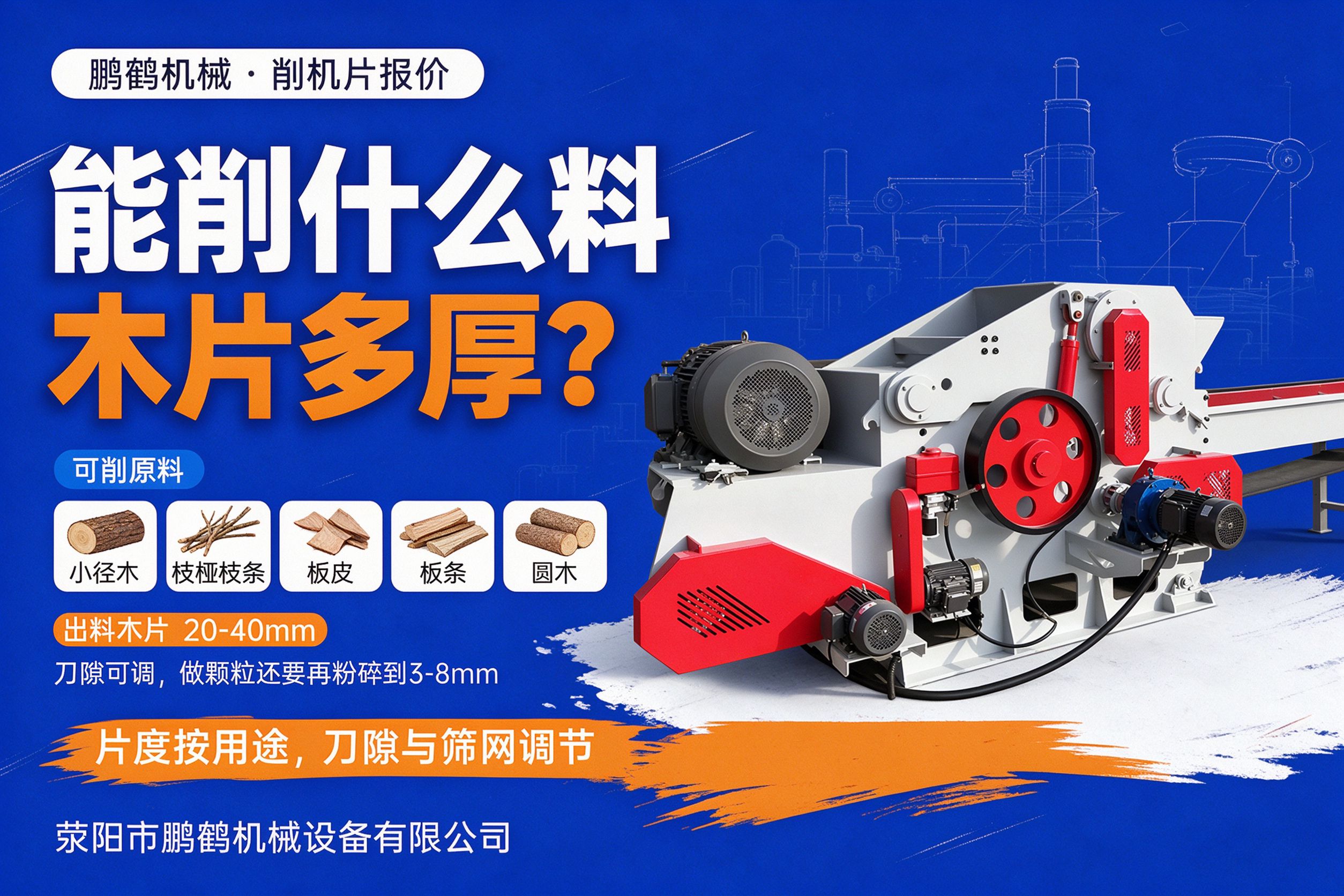 鼓式削片机能削小径木枝桠板皮板条圆木 出片20-40mm