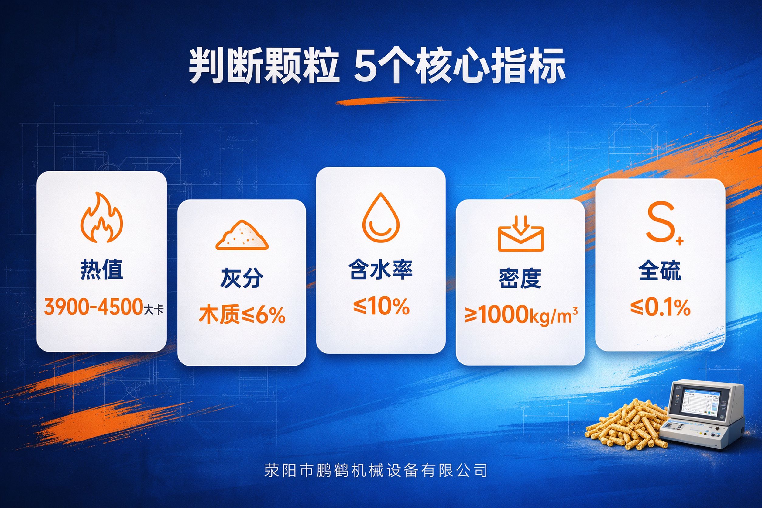 生物质颗粒燃料五个核心质量指标 热值灰分含水率密度硫