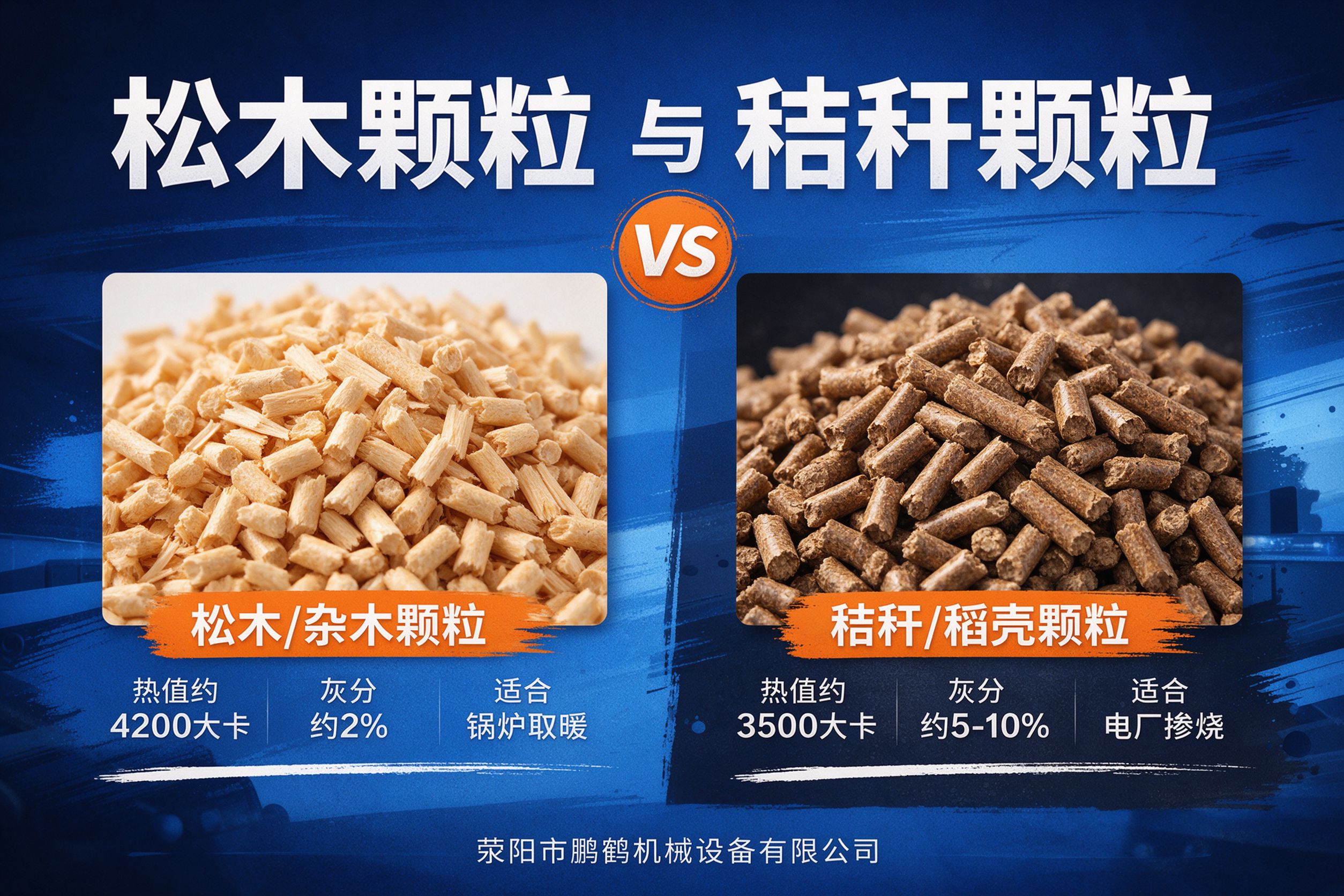 松木颗粒与秸秆颗粒热值灰分对比